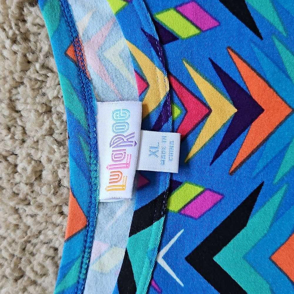 LuLaRoe Colorful Chevron Dress, Size XL - Picture 2 of 5
